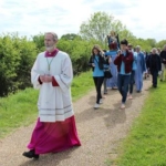 bishop alan leading the procession to Shrine
