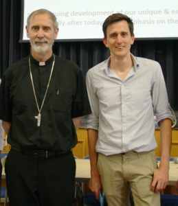 Danny Curtin with Bishop Alan at a recent Caritas meeting