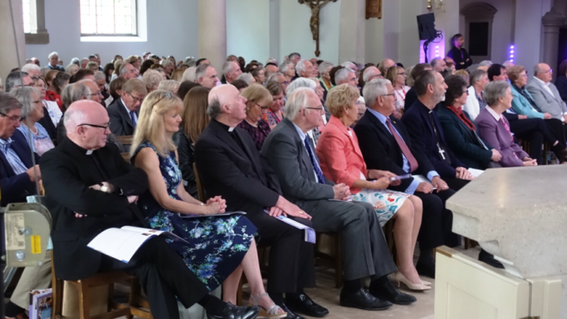 Mgr John Armitage, Bernadette Fisher, Bishop Emeritus Thomas McMahon, Lord Petre and other invited guests