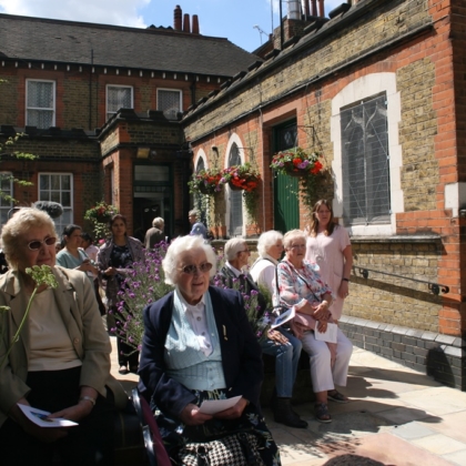 Waiting in the prayer garden