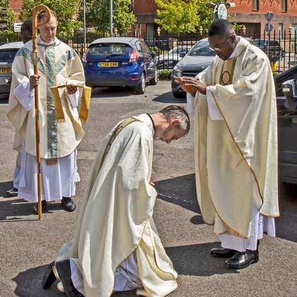 Fr Paschal gives Bishop first blessing