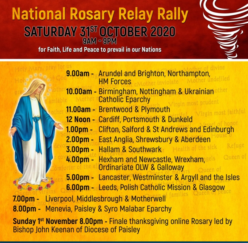 Itinerary of rosary rally