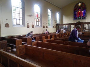 Cleaning at Our Lady Queen of Peace, Braintree