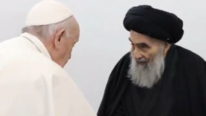 Pope Francis with Ayatollah Ali al-Sistani