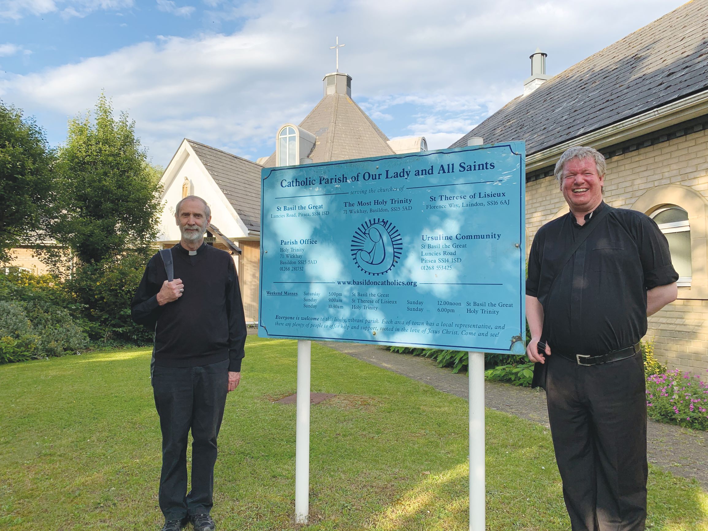 Bishop Alan with Fr Dan outside Holy Trinity