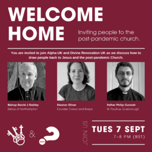 Welcome Home poster with faces of speakers