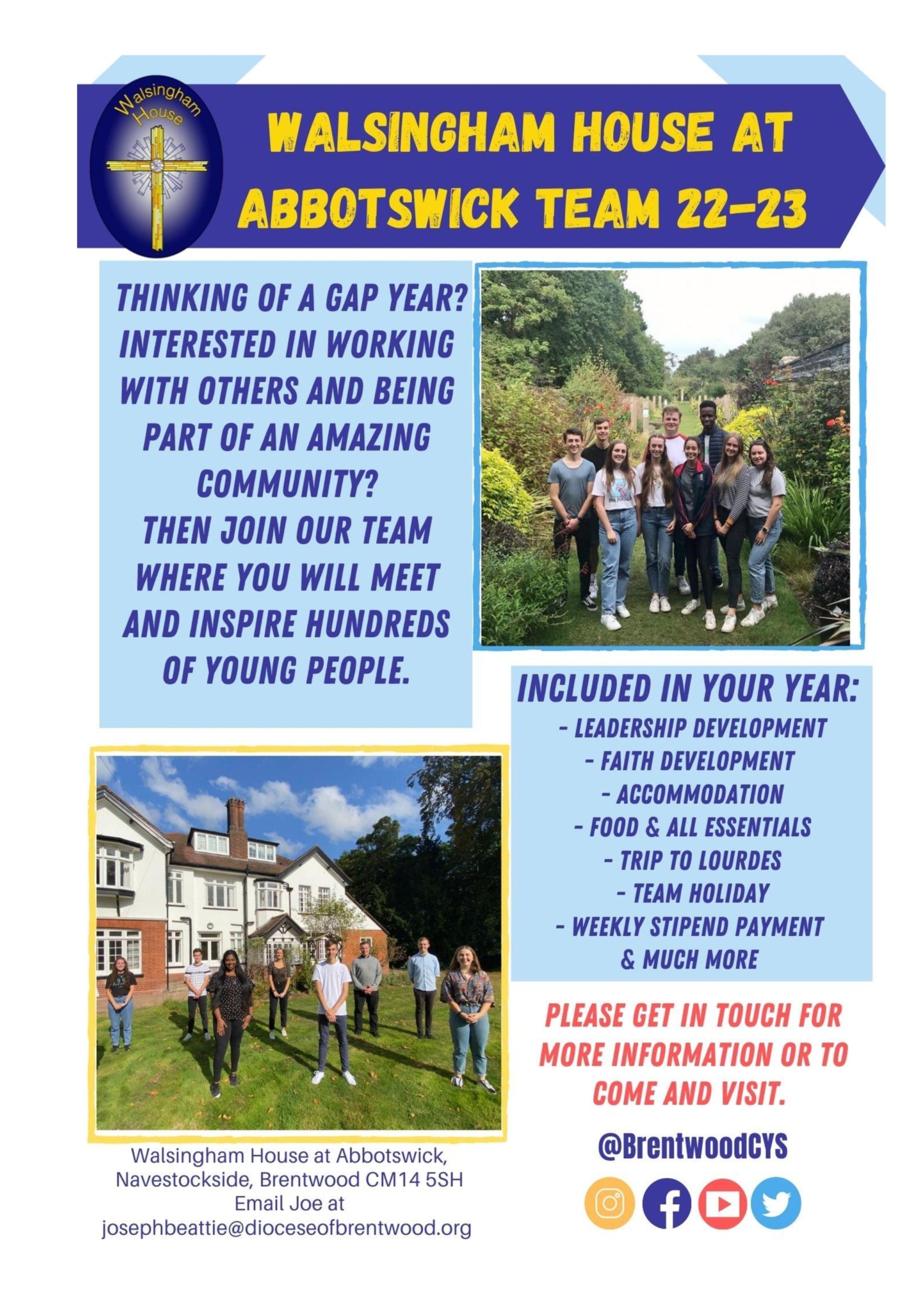 Could you be part of the Walsingham House Team next year? Brentwood