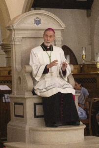Bishop sitting on cathedra