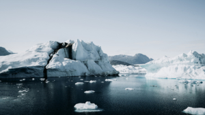 Sea with melting ice