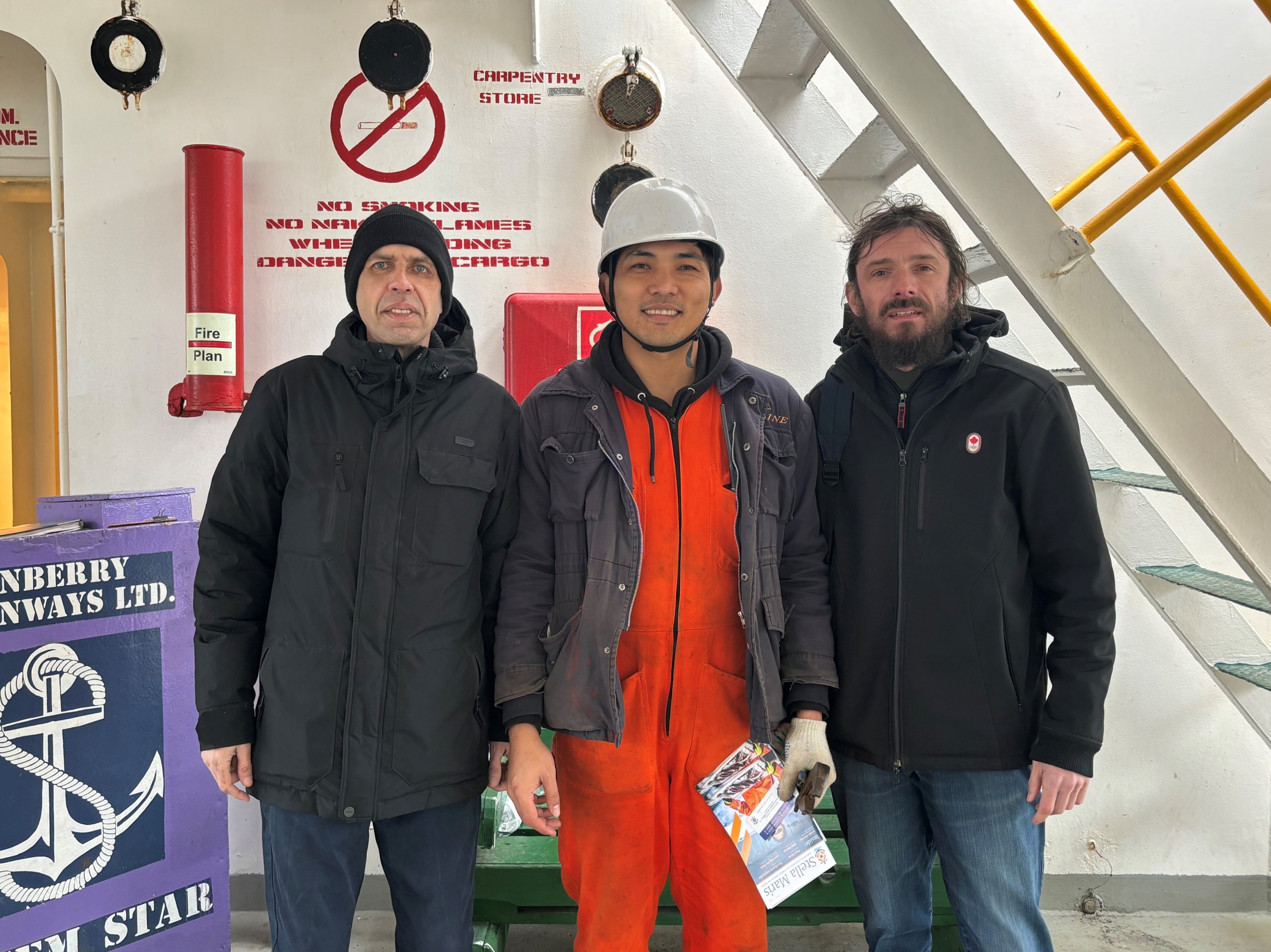 Ukraine chaplain with seafarers