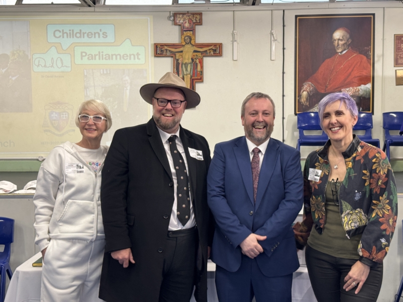 Dignitaries with head Christopher McCormack